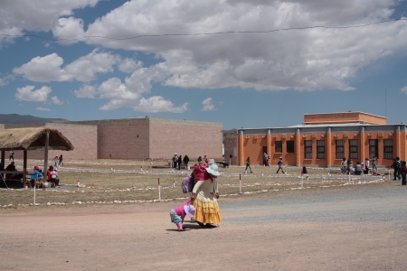 Museo Ceramico and Museo Litico, Tiwanaku archaeological site square, Bolivia, South America - 08 09 2013のeditorial素材
