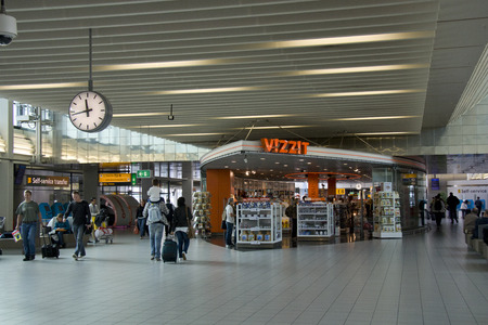 Terminal of Amsterdam Schiphol Airport, Holland - 04 10 2014のeditorial素材