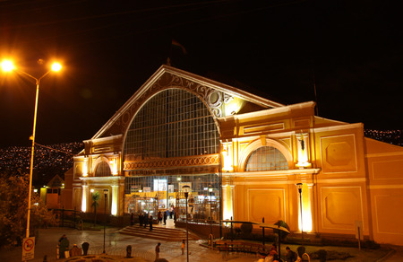 Night view of Central bus station in La Paz,  Bolivia, South America - 15.09.2013のeditorial素材