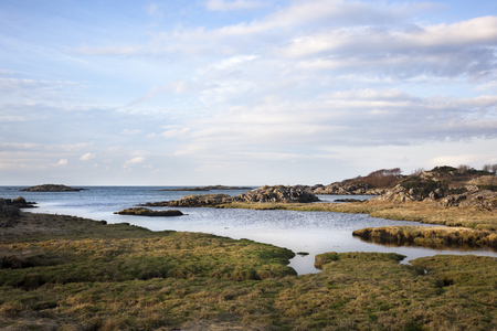 Beach and golf course, Arisaig, Scotlandの写真素材