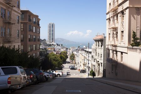San Francisco, USA-June 20, 2017: Views of San Francisco streets in summerの写真素材
