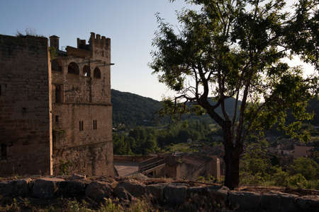 Valderrobres, Spain. May 17, 2020: View of the medieval Village in Teruel province with Calatravo Castleのeditorial素材