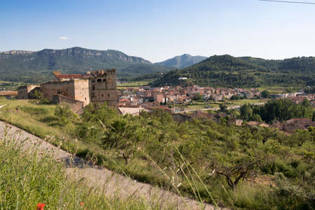 Valderrobres, Spain. May 17, 2020: View of the medieval Village in Teruel province with Calatravo Castleのeditorial素材