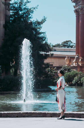 San Franciso, CA, USA-June 21, 2017: Many tourists visit and take pictures in the Palace of fine Artsのeditorial素材