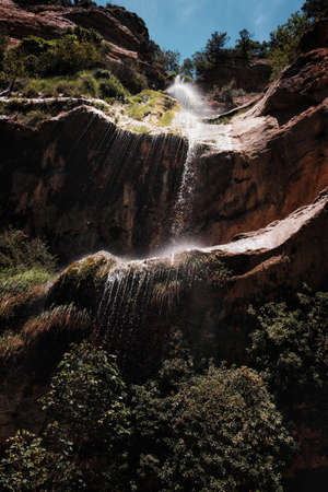 Salt of the Robert Waterfall. Los Ports. Castellon province. Valenciaの写真素材