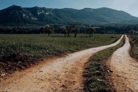 Fields in Matarranya. A region of the province of Teruel, Spainの写真素材