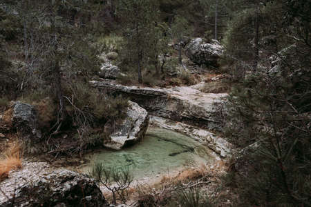 Mountain routes in Los Ports mountains. Teruel provinceの写真素材