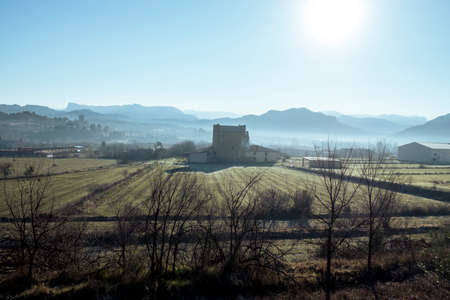 Fields in Matarranya. A region of the province of Teruel, Spainの写真素材