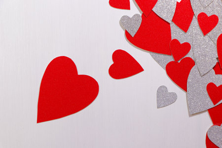 Red Heart With Heap Of Hearts On Textured White