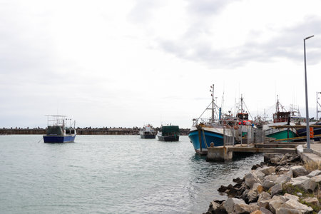 Fleet Of Fishing Boats In Safe Harborの写真素材
