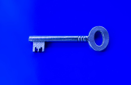 One isolated chrome key on the blue background.の写真素材
