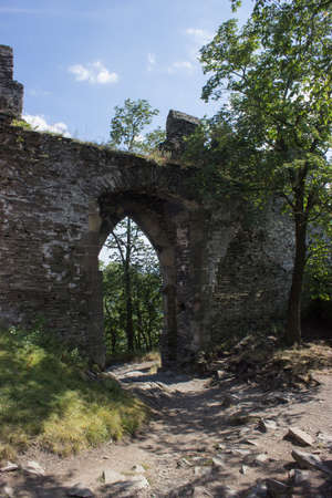 Entrance gate to the Bezdez castle in the Czech Republic.の写真素材