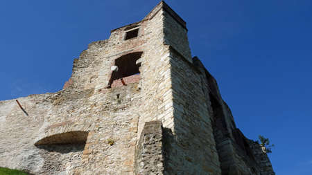 View of the tower of boskovice castle in the czech republicの写真素材