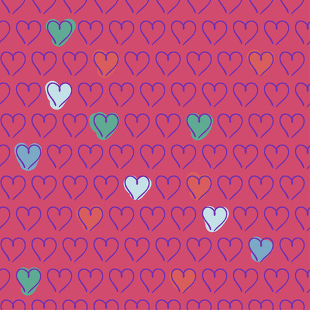 Four colored cartoon teapot Doodle on green backgroundのイラスト素材