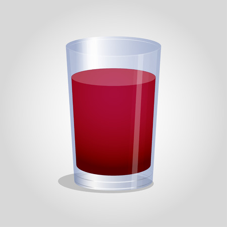 Glass full of red liquid, juice or wineのイラスト素材