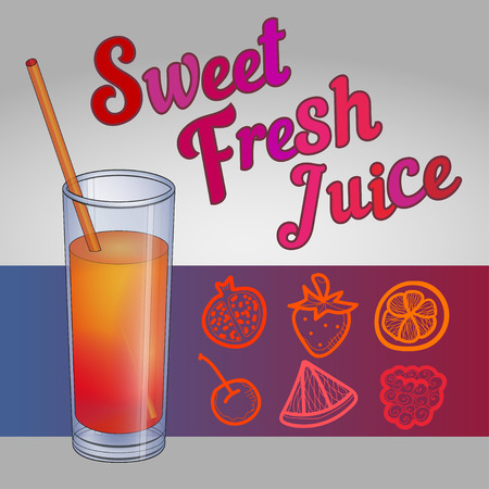 Orange juice on a whiteのイラスト素材