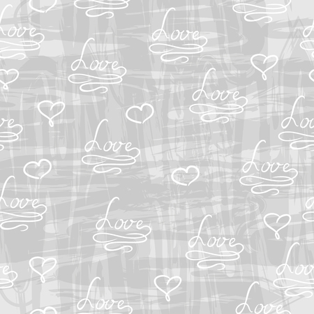 seamless pattern. background with a heart and word Loveのイラスト素材