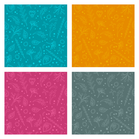simple seamless floral patern with different elements.のイラスト素材