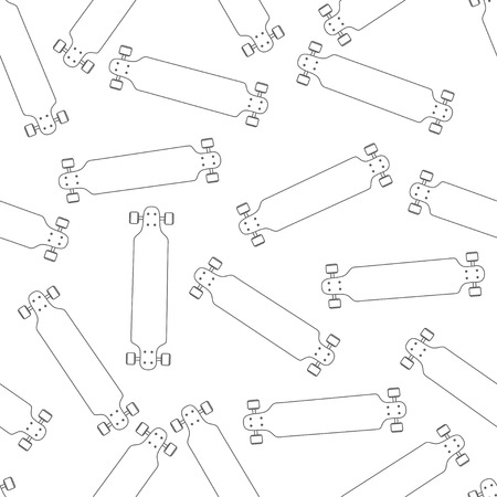 seamless pattern white contour cartoon skateboard, for boy and girl.のイラスト素材
