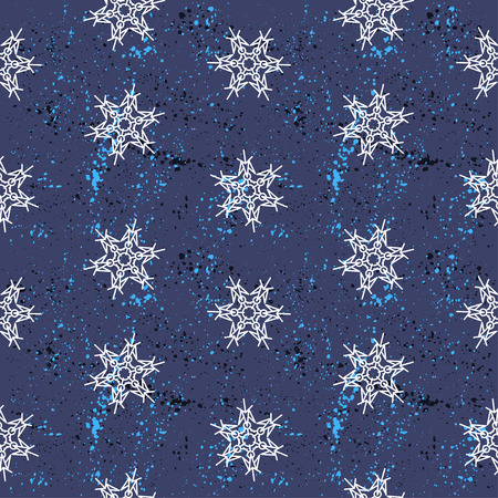 Seamless pattern snowflakes abstract isolation, winter element for design.の写真素材