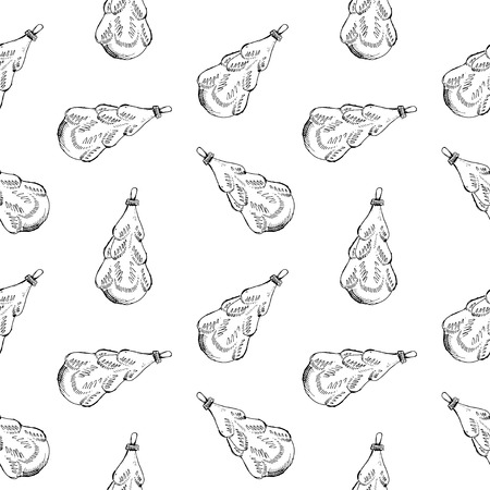 Seamless pattern of vintage hand drawn balls and toys. Christmas and New Year design elements.の写真素材