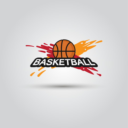Ball symbol BasketBall Logo Badge. Sport emblem element.のイラスト素材