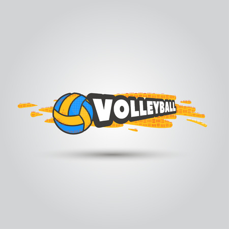 Ball symbol Volleyball Logo Badge. Sport emblem element.のイラスト素材