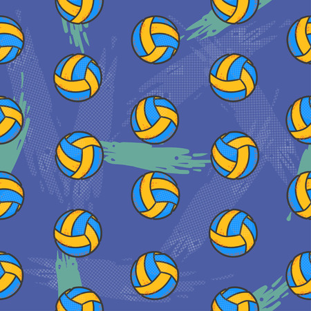 Volleyball seamless pattern for boy. Sports balls on background.のイラスト素材