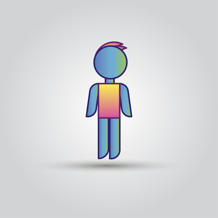 Simple Icon blue stick figure man male.のイラスト素材