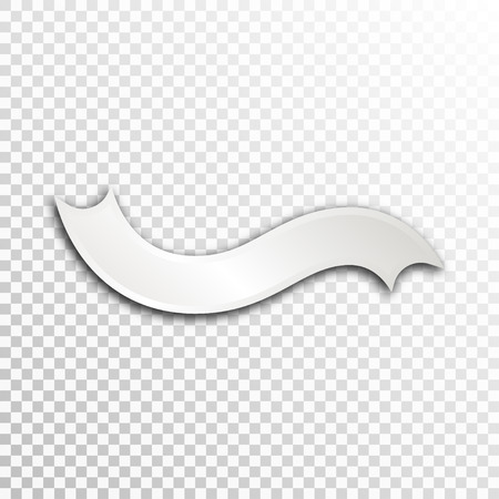Empty white paper plate base for text. Simple ribbon form card on transparent background.のイラスト素材