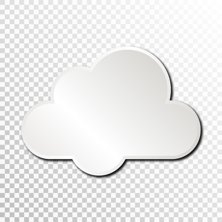 Empty white paper plate base for text. Simple cloud form card on transparent background.のイラスト素材
