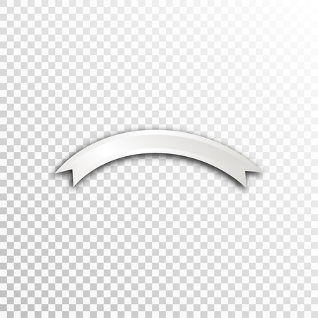 Empty white paper plate base for text. Simple ribbon form card on transparent background.のイラスト素材