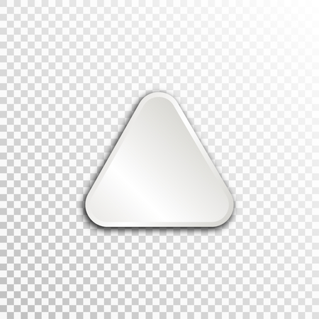 Empty white paper plate base for text. Simple triangle form card on transparent background.のイラスト素材