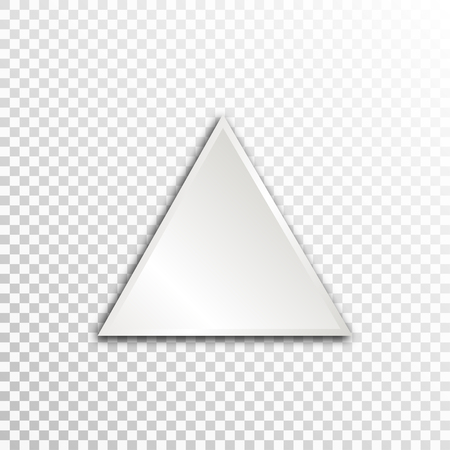 Empty white paper plate base for text. Simple triangle form card on transparent background.のイラスト素材