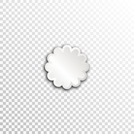 Empty white paper plate base for text. Simple flower form card on transparent background.のイラスト素材