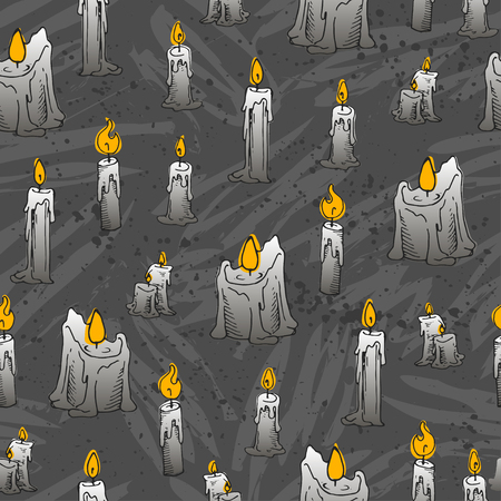 seamless candle pattern for Halloween. Holidays wallpaperのイラスト素材