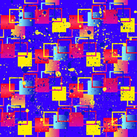 Abstract seamless vector pattern for girls, boys, clothes. Creative background with dots, geometric figures. Funny wallpaper for textile and fabric. =のイラスト素材