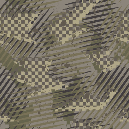 Abstract camouflage seamless pattern texture military repeats army green hunting clothes. Wallpaper for textile and fabric. Fashion style.のイラスト素材