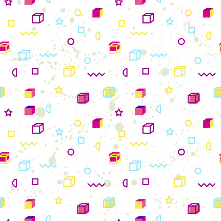 Geometric abstract vector background color pattern. Hipster fashion Memphis styleの写真素材
