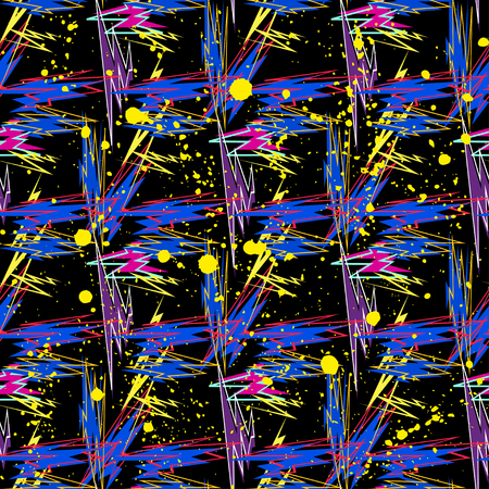 Abstract seamless vector pattern for girls, boys, clothes. Creative background with dots, geometric figures Funny wallpaper for textile and fabric. Fashion style. Colorful bright.のイラスト素材