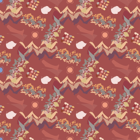 Abstract seamless vector pattern for girls, boys, clothes. Creative background with dots, geometric figures Funny wallpaper for textile and fabric. Fashion style. Colorful brightのイラスト素材