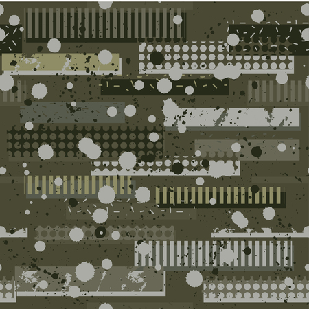 Abstract camouflage seamless pattern texture military repeats army green hunting clothes. Wallpaper for textile and fabric. Fashion style.のイラスト素材