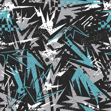 Abstract seamless vector pattern for girls, boys, clothes. Creative background with dots, geometric figures Funny wallpaper for textile and fabric. Fashion style. Colorful brightのイラスト素材