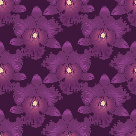 Seamless floral pattern orchids flowerのイラスト素材