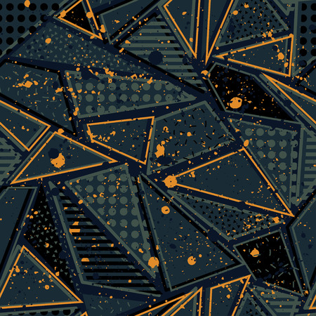 Abstract seamless vector pattern for girls, boys, clothes. Creative background with dots, geometric figures Funny wallpaper for textile and fabric. Fashion style. Colorful bright.のイラスト素材