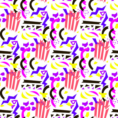 Abstract seamless vector pattern for girls, boys, clothes. Creative background with dots, geometric figures Funny wallpaper for textile and fabric. Fashion style. Colorful brightの写真素材