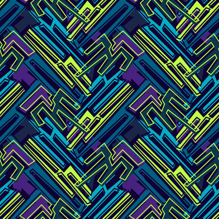 Abstract seamless vector pattern for girls, boys, clothes. Creative background with dots, geometric figures Funny wallpaper for textile and fabric. Fashion style. Colorful bright.のイラスト素材