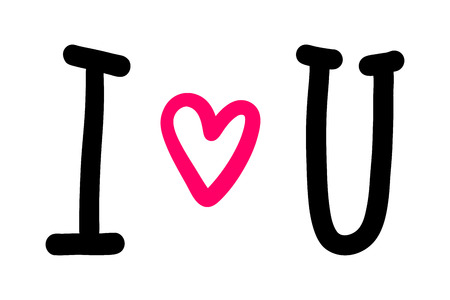 Handwritten calligraphy design with phrase I love You for greeting card or gift, t-shirt, mug. Hand drawn pink and gold lettering vector illustration Valentines day, Wedding invitation or decoration.のイラスト素材