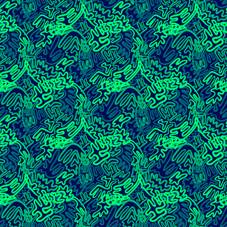 Abstract doodle and boho style handcraft fabric pattern for girls, boys, clothes. Traditional Ethnic design for clothing and textile background, carpet or wallpaper. Fashion style. Colorful brightのイラスト素材