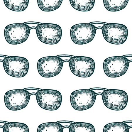 hand drawn seamless vector pattern with Sunglasses for girls, boys, clothes. Creative background with Doodle summer wallpaper for textile and fabric. Fashion styleのイラスト素材